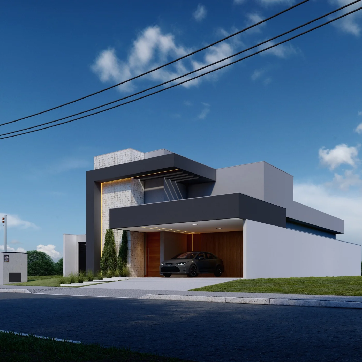 Sobrado contemporâneo — obra da Nobre Engenharia